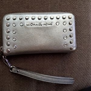 Silver Studded Michael Kors Wristlet